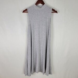 Ambiance Womens Shirt Dress Small Ribbed‎ Long Heather Grey Sleeveless Crew Neck